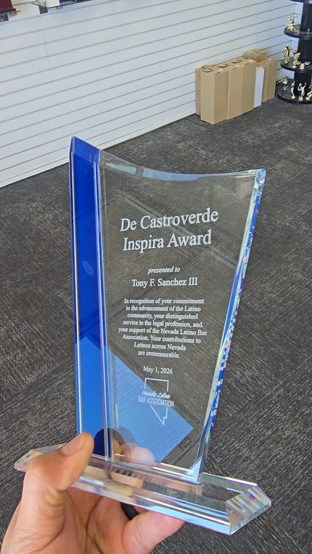 Glass w/ Blue Edge