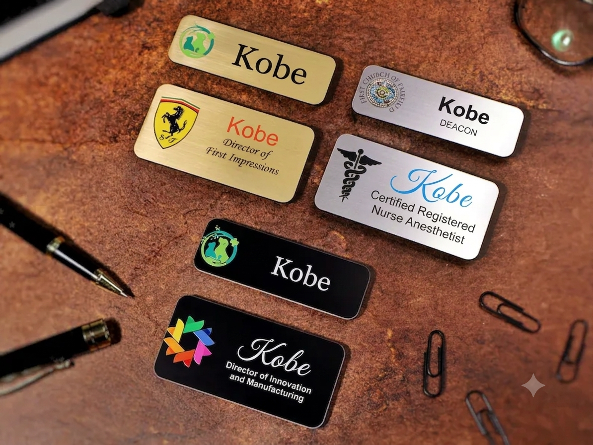 Engraved metal name tags Las Vegas
